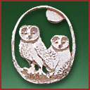 silver owl (oval)